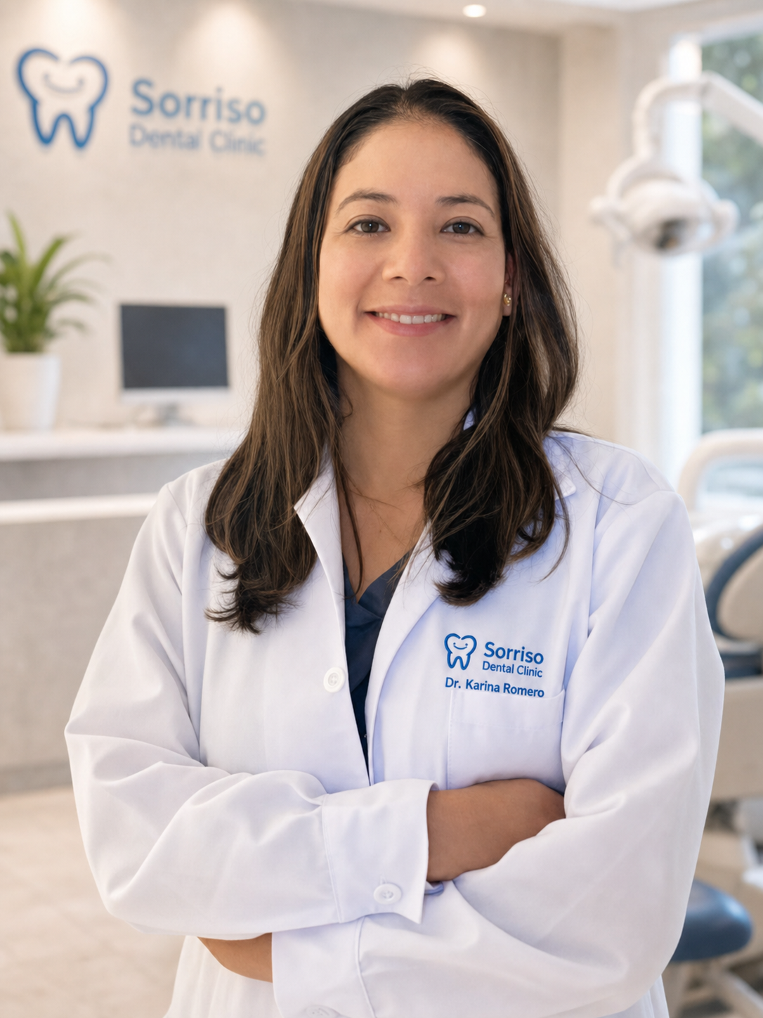 Dr. Karina Romero portrait at Sorriso Dental Clinic