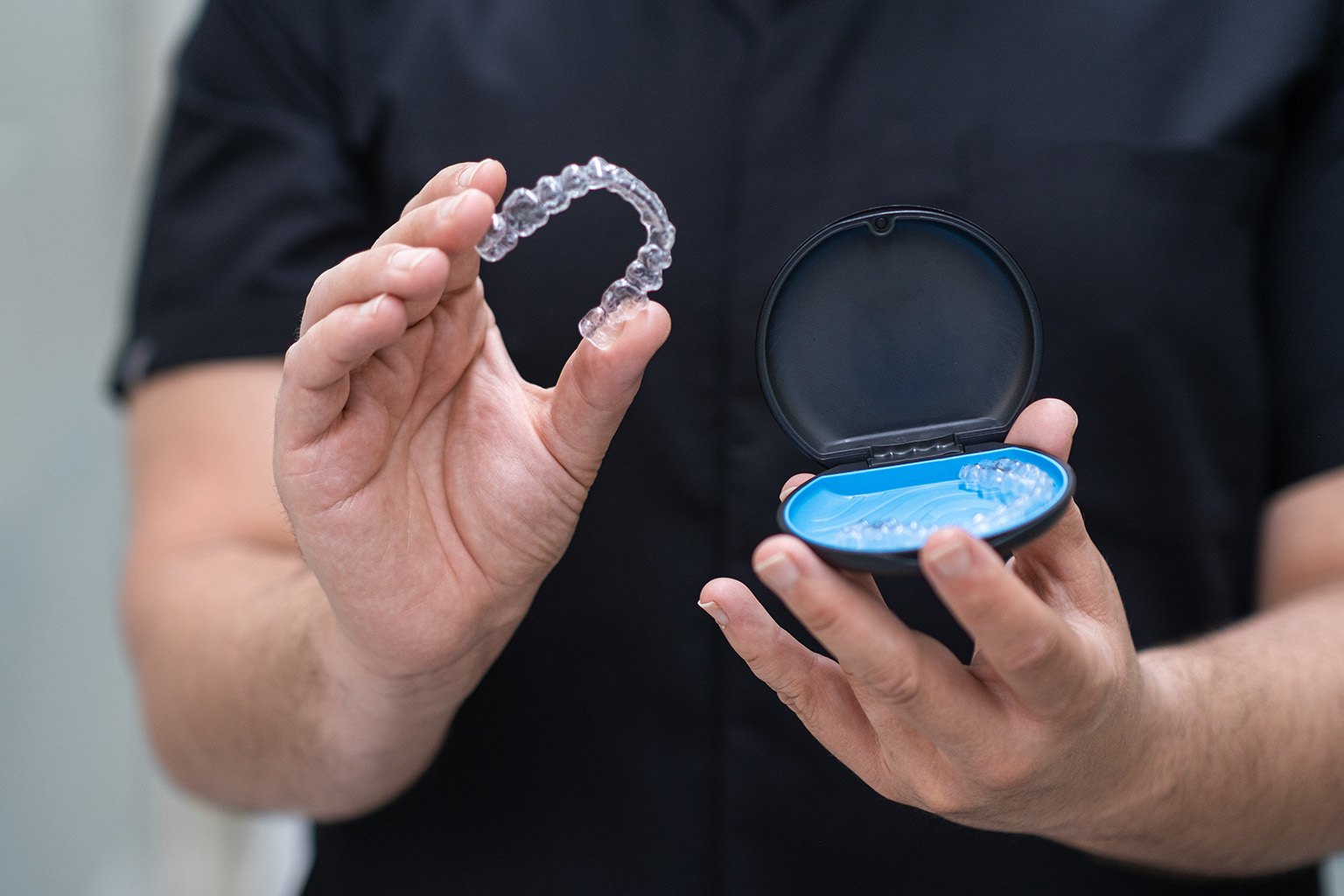 Clear aligner trays for Invisalign treatment